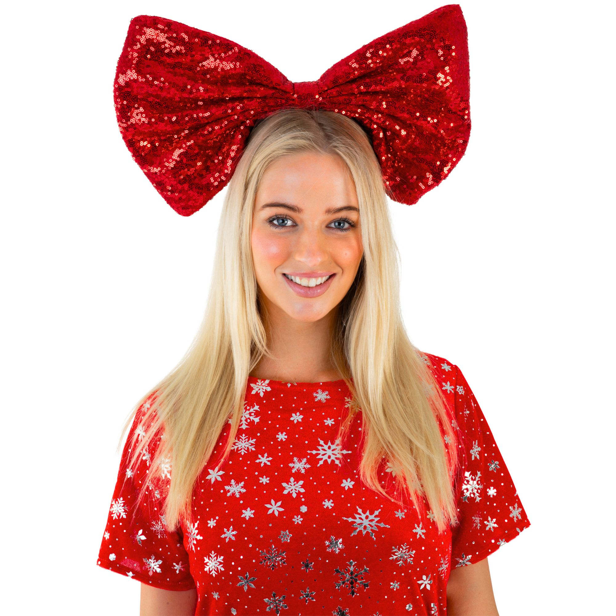 Giant Red Sequin Bow Headband