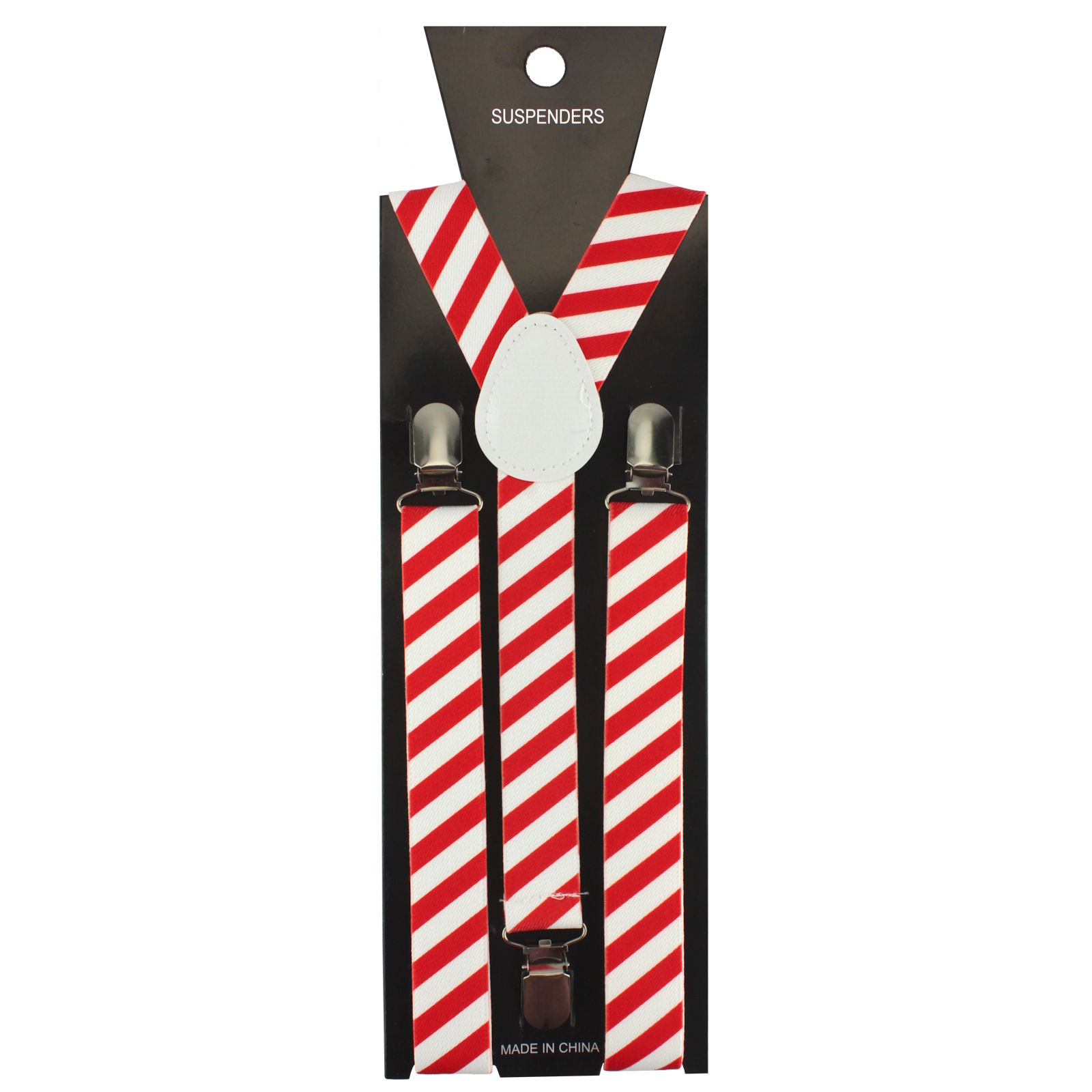 Red and White Candy Stripe Suspender Braces