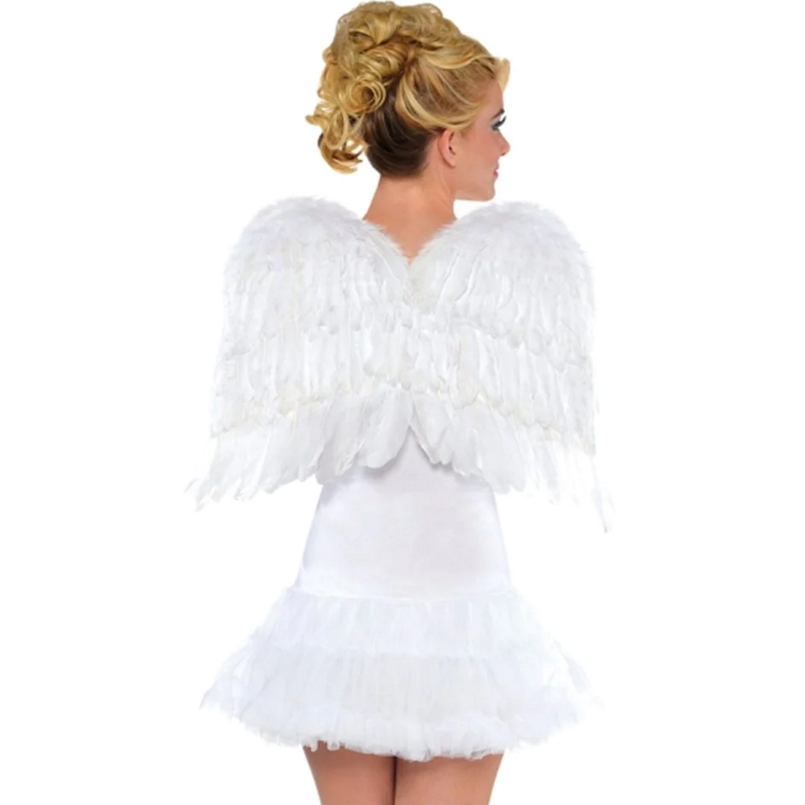Feathered White Angel Wings  (60cm x 40 cm)