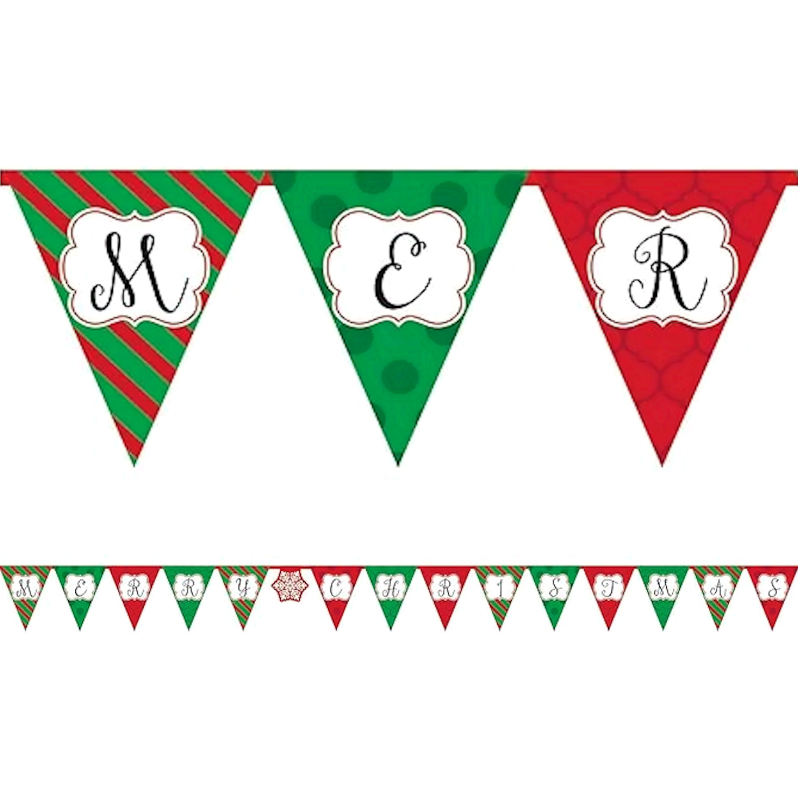 Merry Christmas Paper Flag Banner 