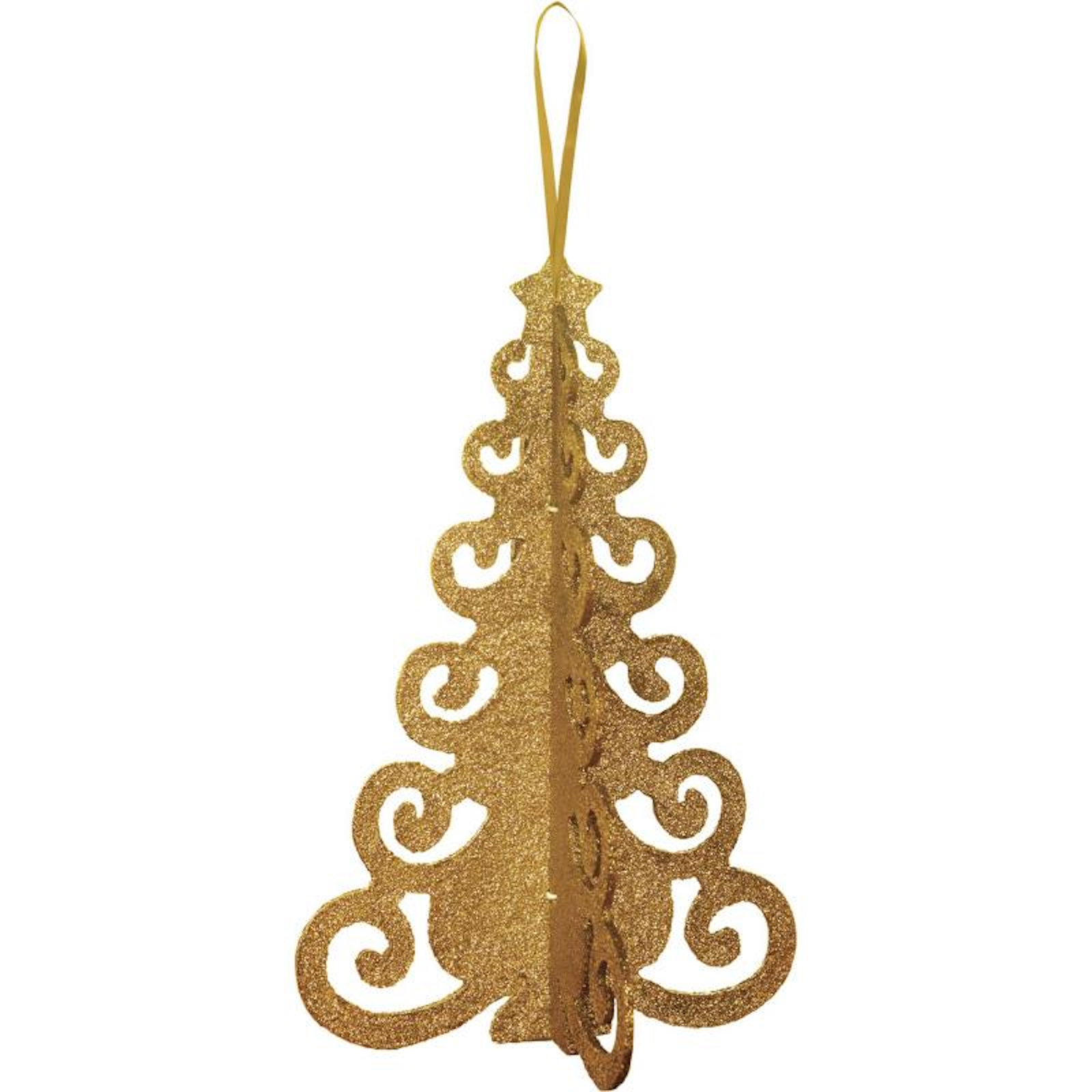 Gold Glitter 3D Christmas Tree Centrepiece