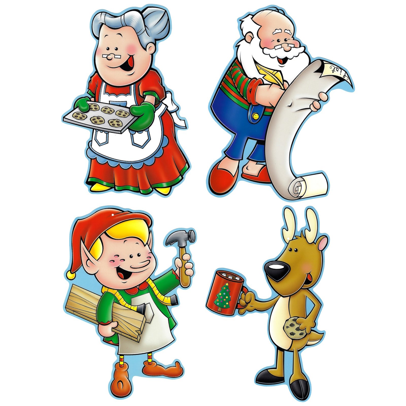 Santa's Workshop Cutout Wall Decorations (Pack of 4) 