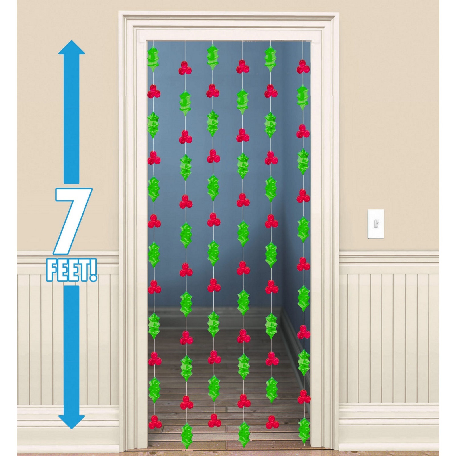 Holly String Decorations (Pack of 6)