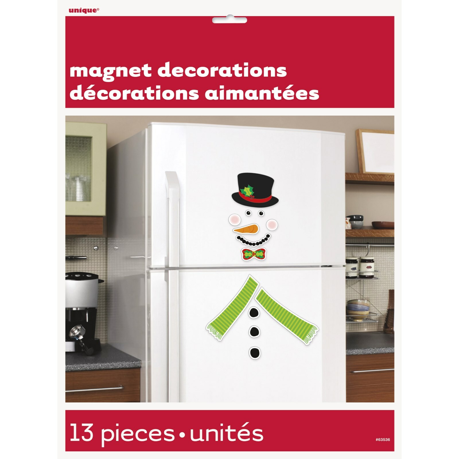Snowman Fridge Magnet Decorations (Set of 13)