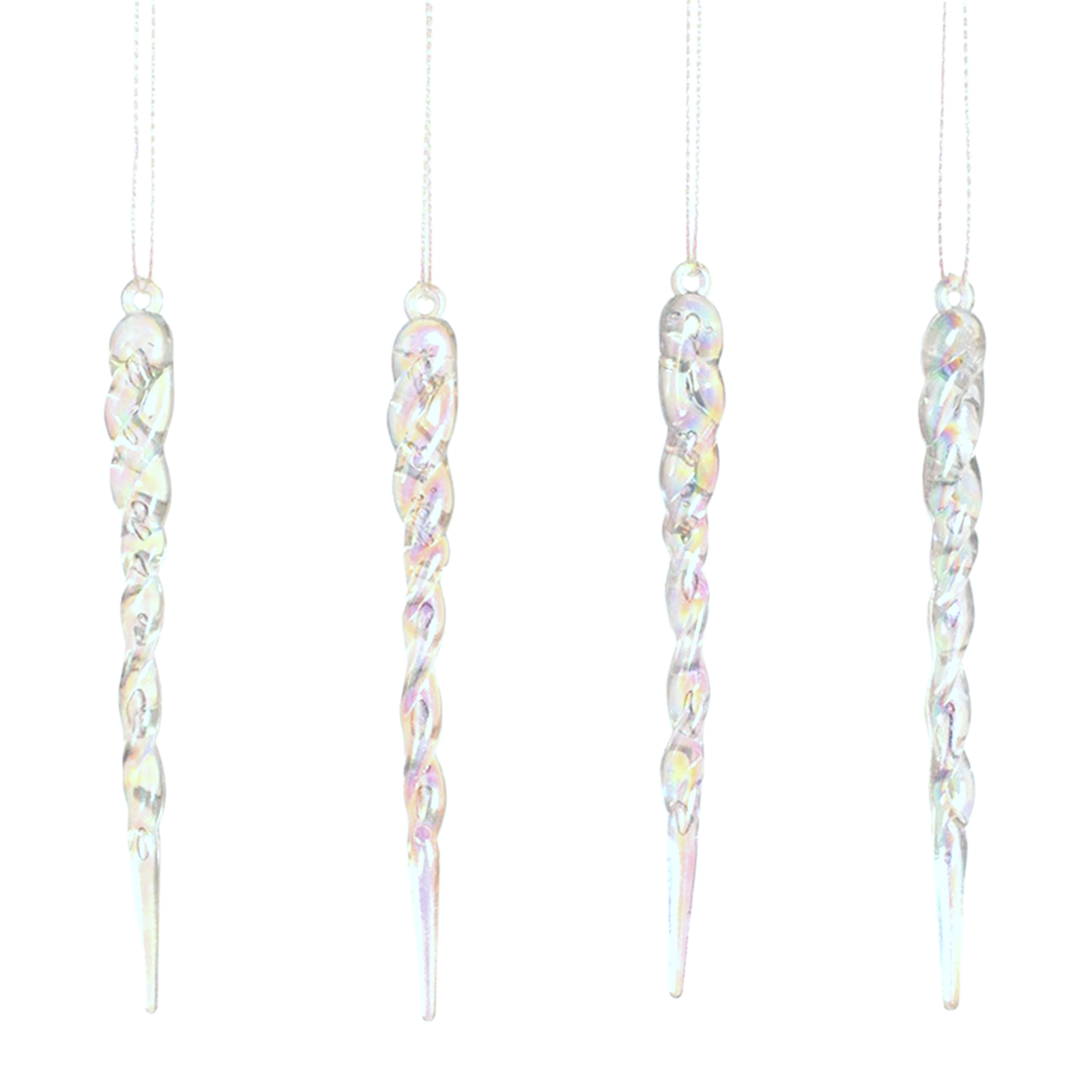 Iridescent Icicles Acrylic Tree Ornaments (Pack of 4)