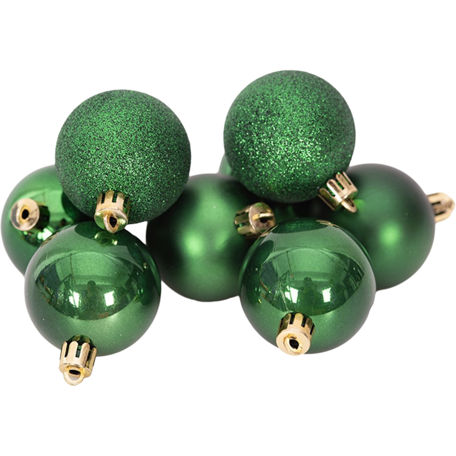 Forest Green Shatterproof Christmas Baubles (Pack of 8)