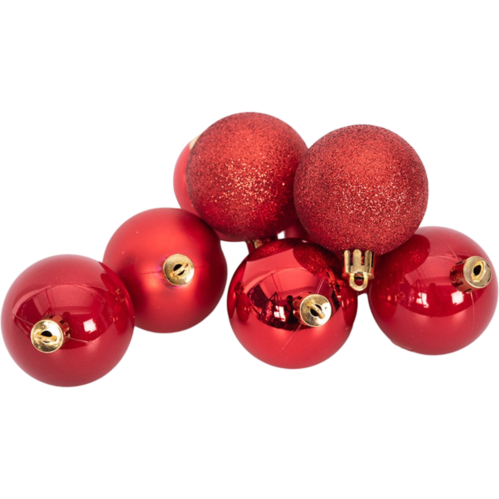 Red Shatterproof Christmas Baubles (Pack of 8)