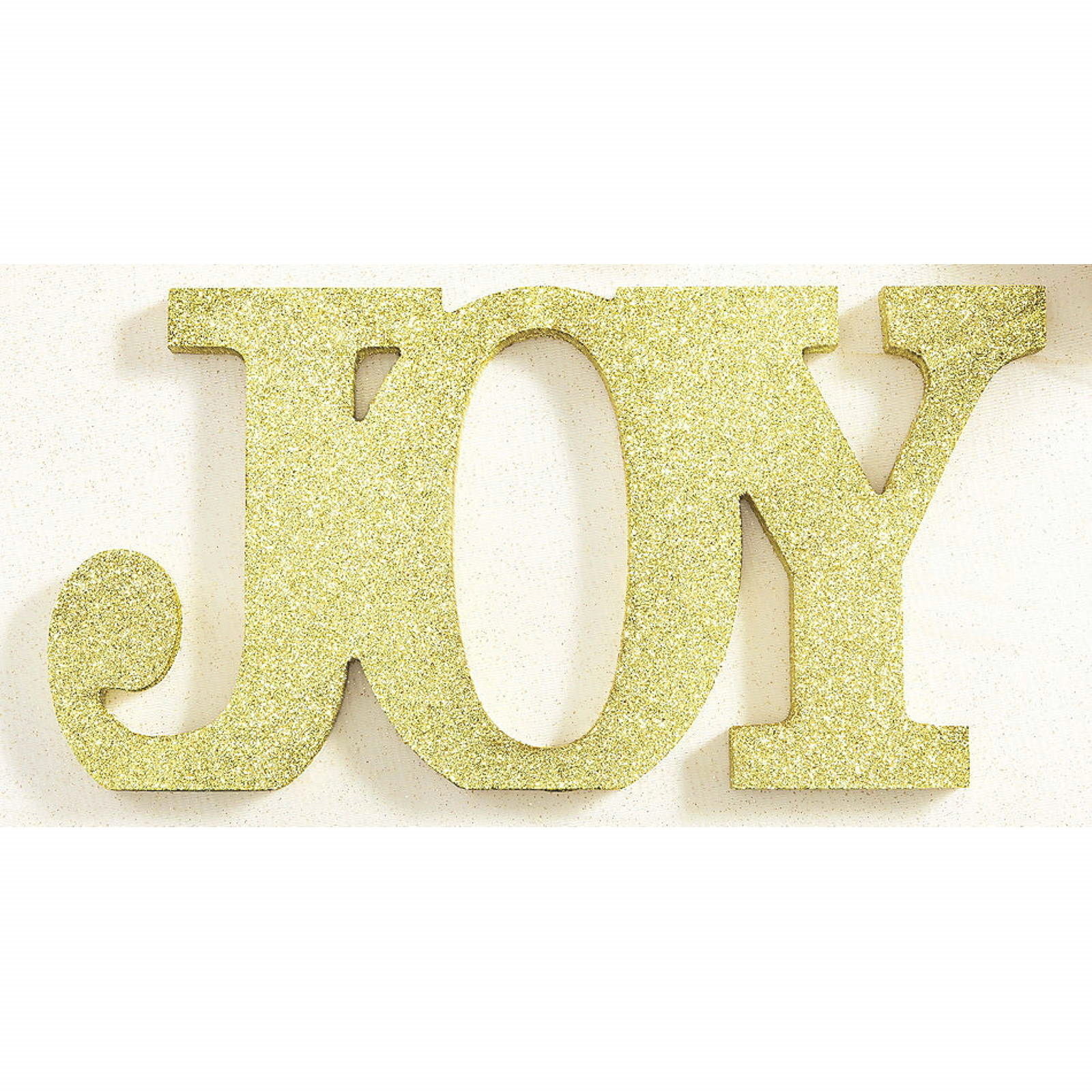 Gold Glitter Wooden Joy Standing Sign