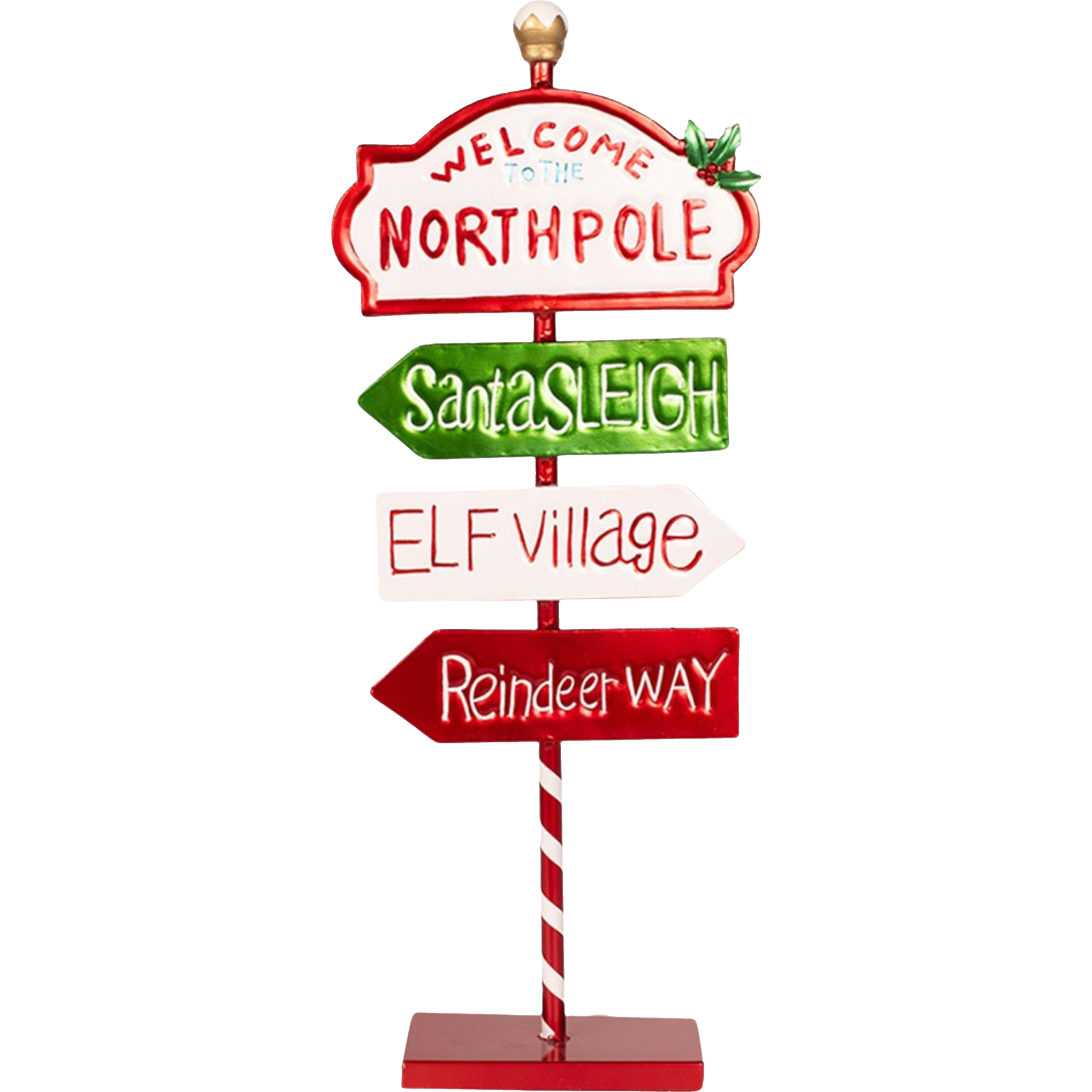 Metal Directional Christmas Sign