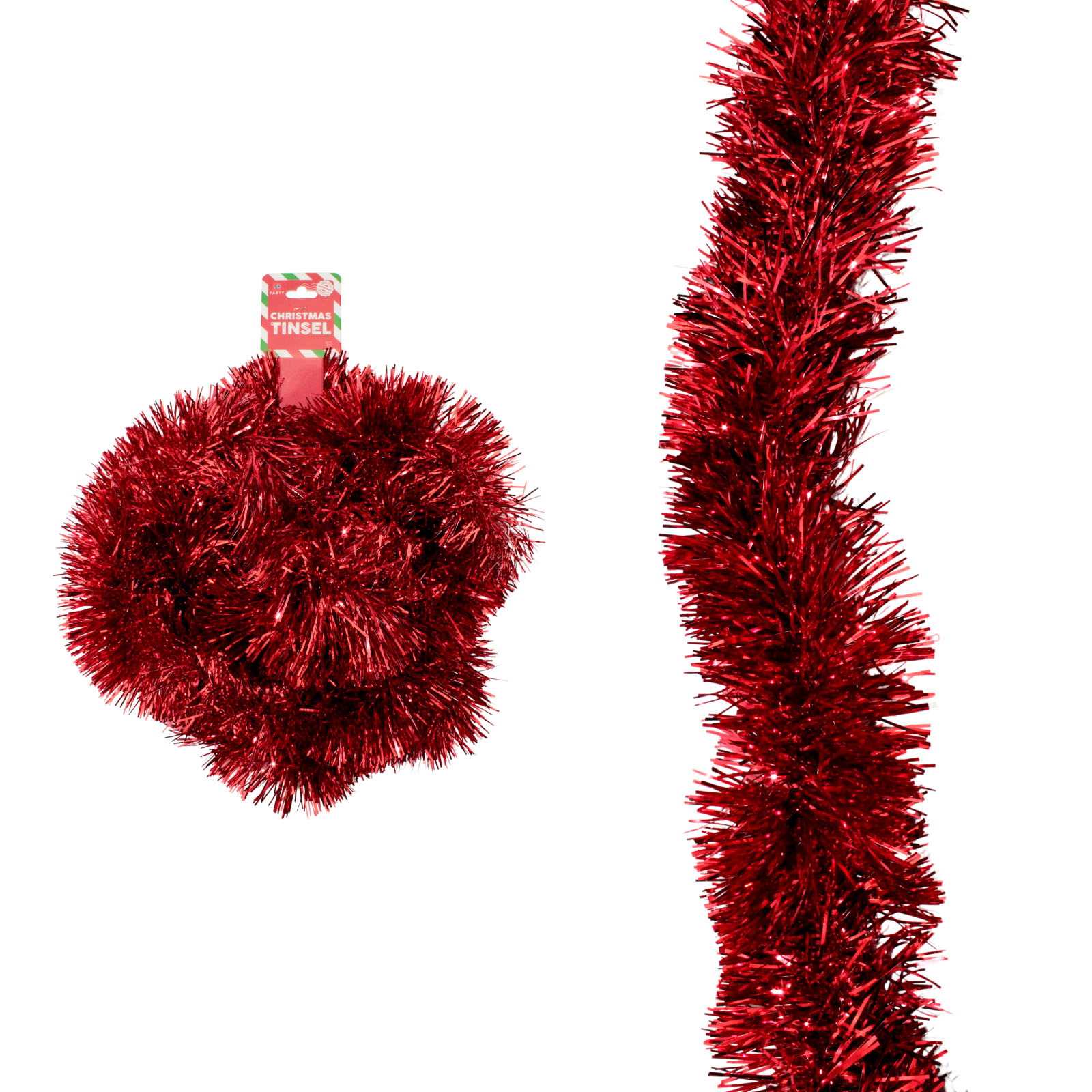 Red Classic Christmas Tinsel (2m)  