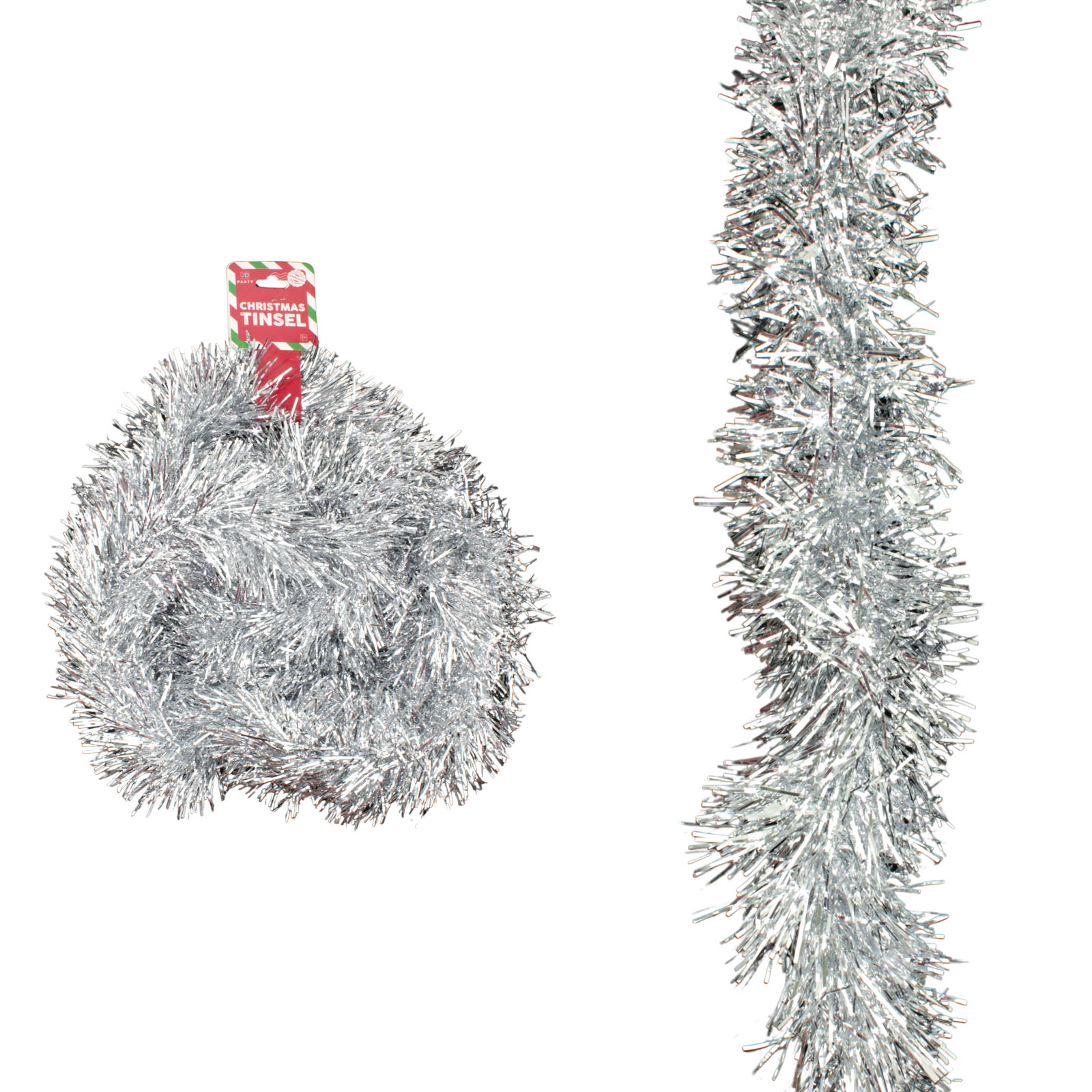 Silver Classic Christmas Tinsel (2m)  