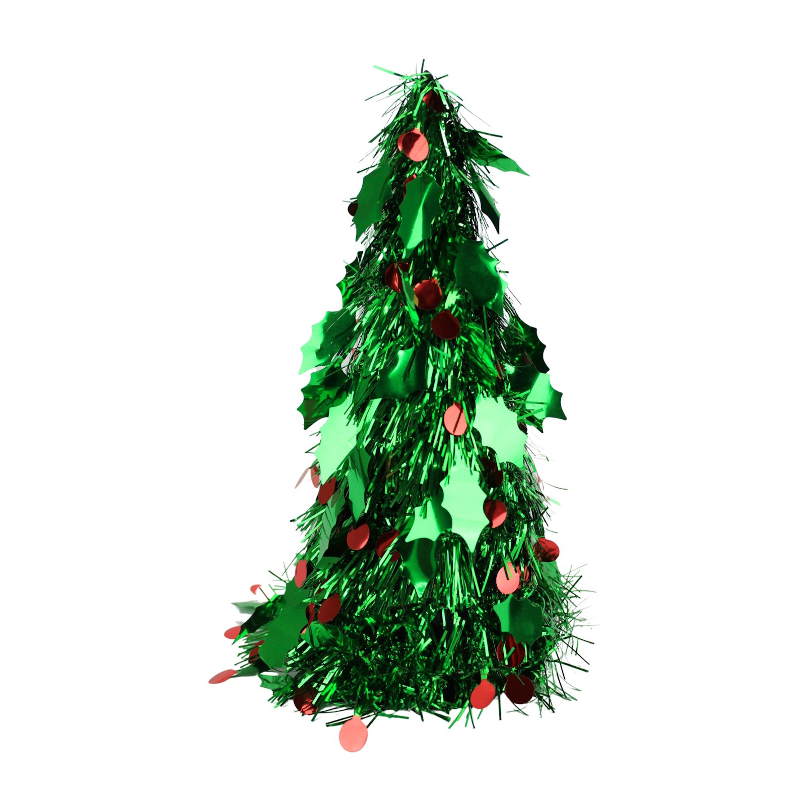 Holly and Berries Tinsel Tabletop Christmas Tree 26cm 