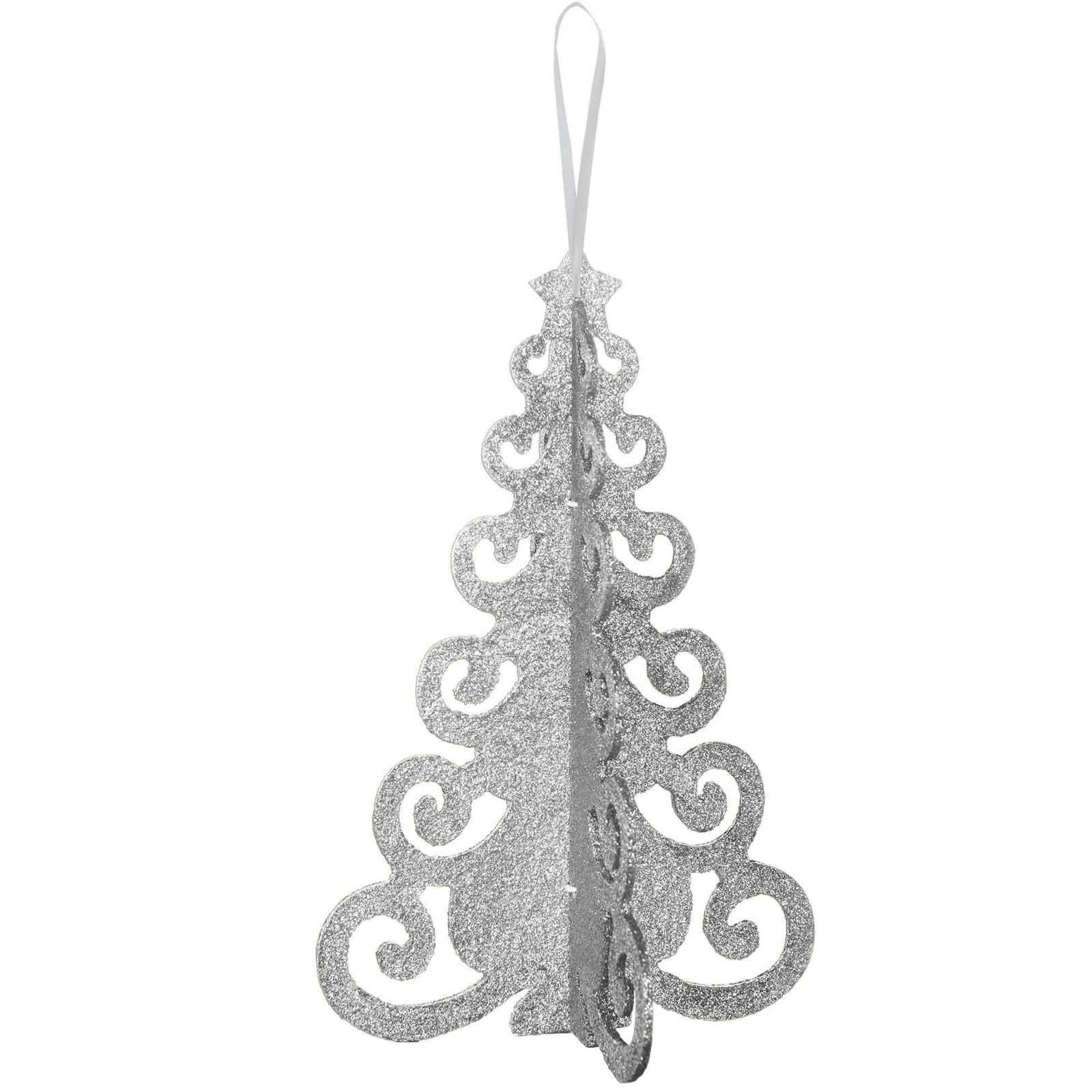 Christmas Tree Filigree 3D Decoration Silver