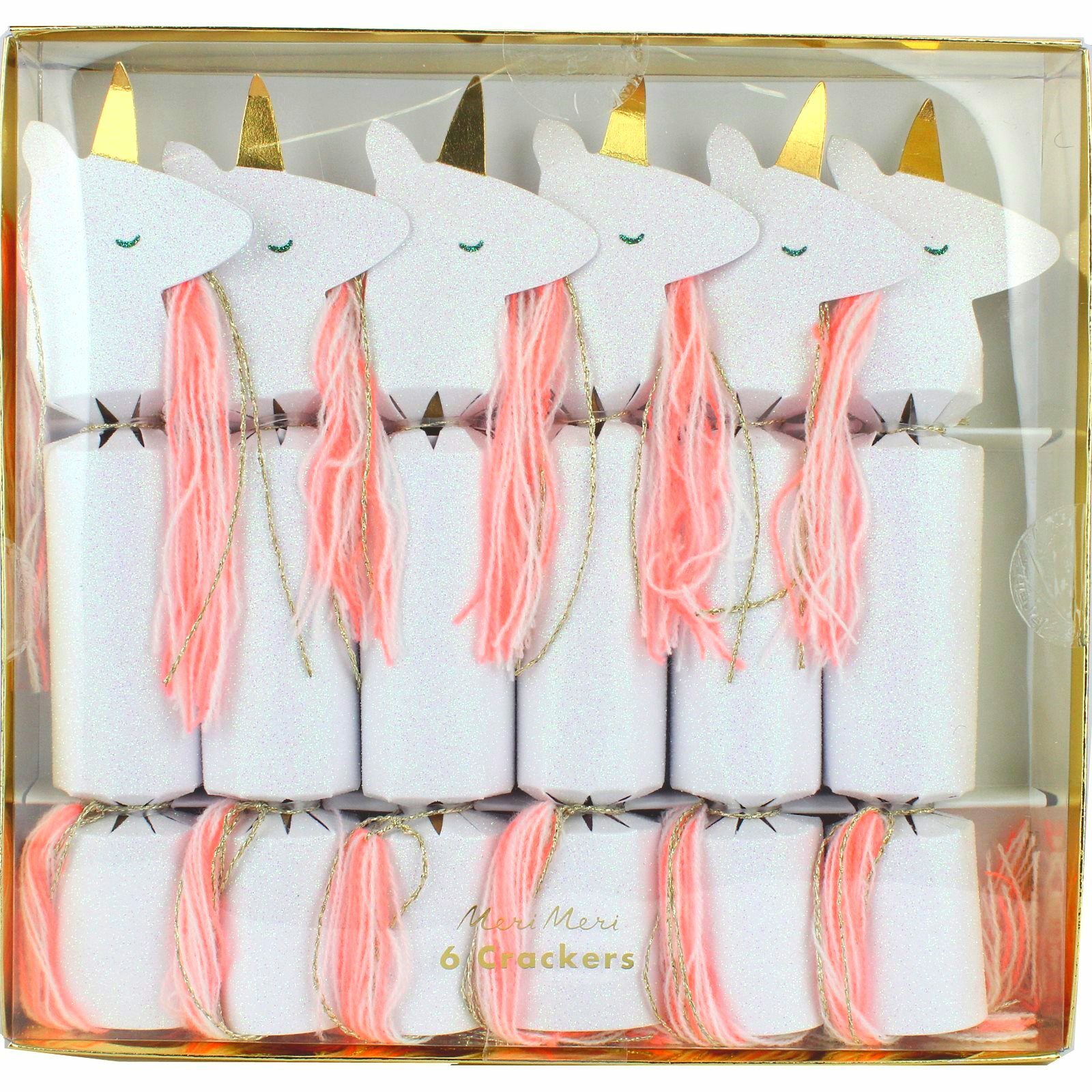 Meri Meri Small Glitter Unicorn Bon Bon Crackers (Pack of 6)