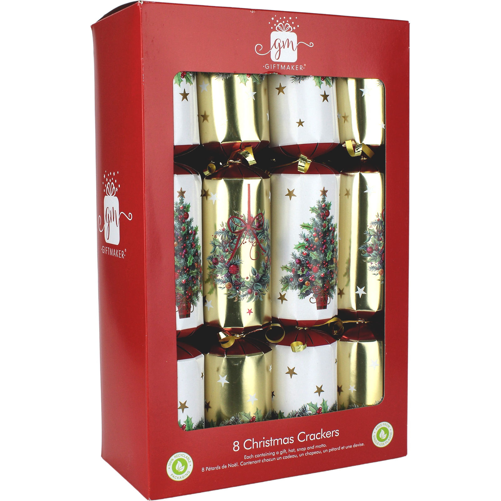 Classic Tree & Wreath Bon Bon Crackers (Pack of 8)