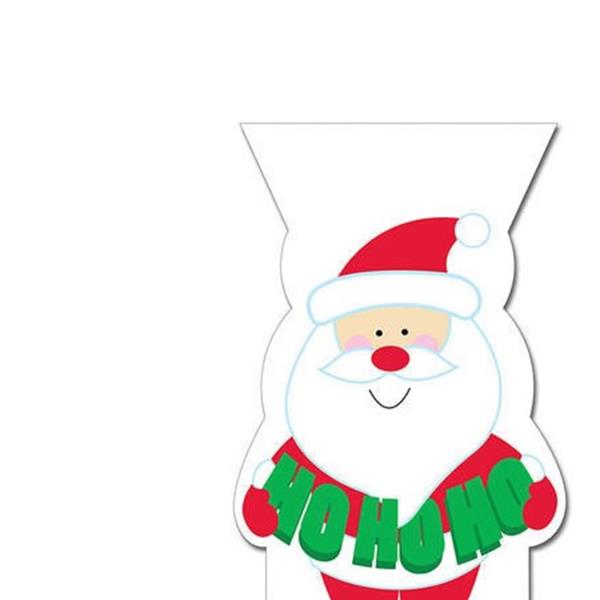 Santa Ho Ho Ho Cellophane Treat Bags With Zipper Seal Top Pack of 12