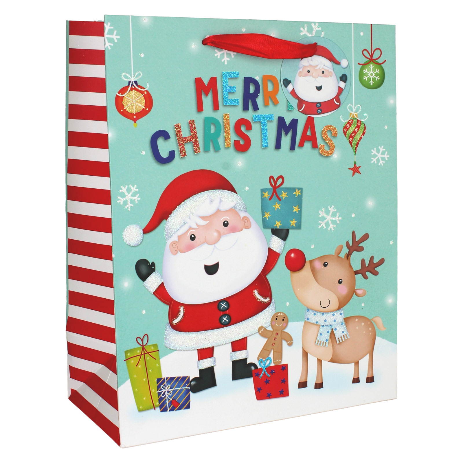 Santa & Friends Glitter Paper Gift Bag 32cm
