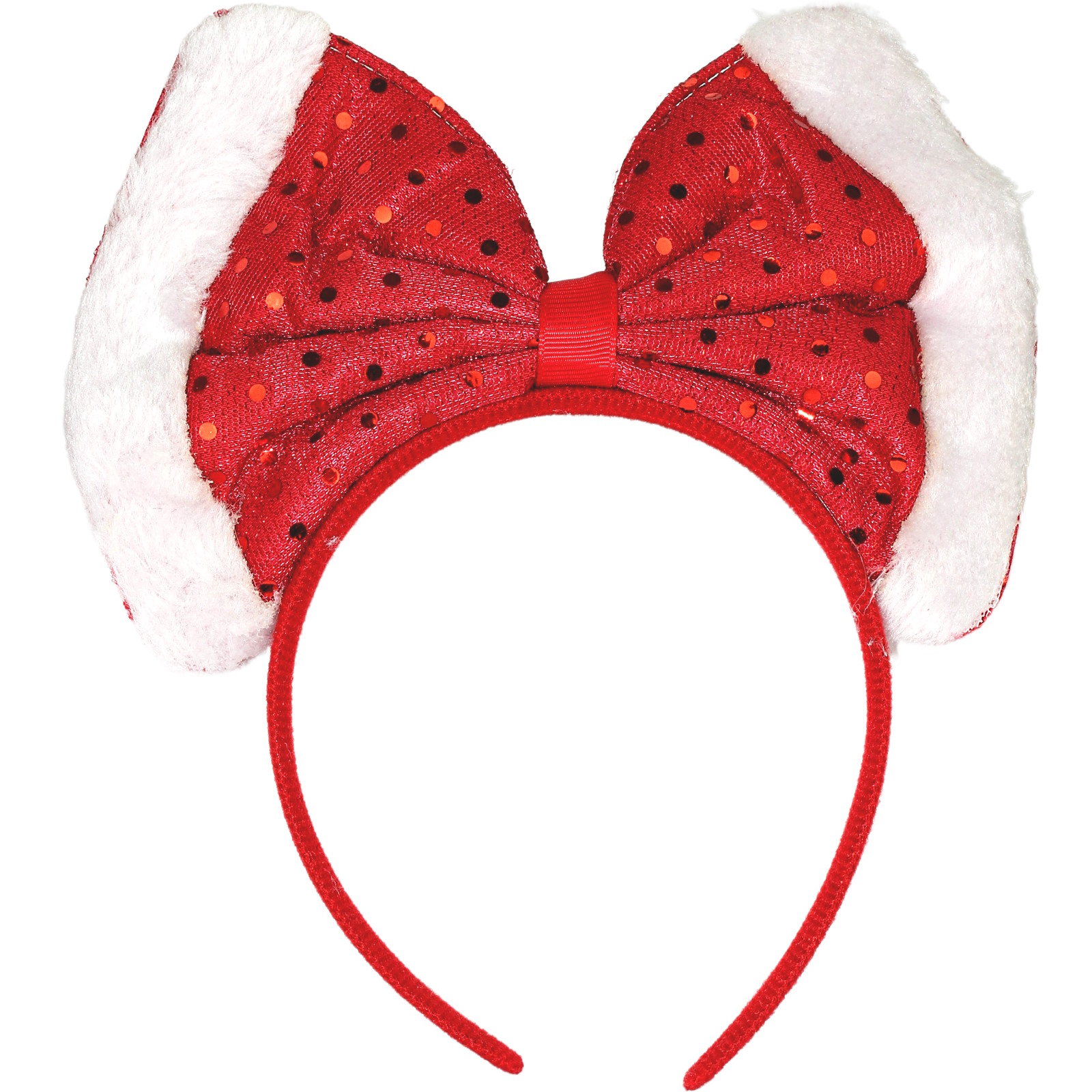 Sequin Santa Bow Headband 