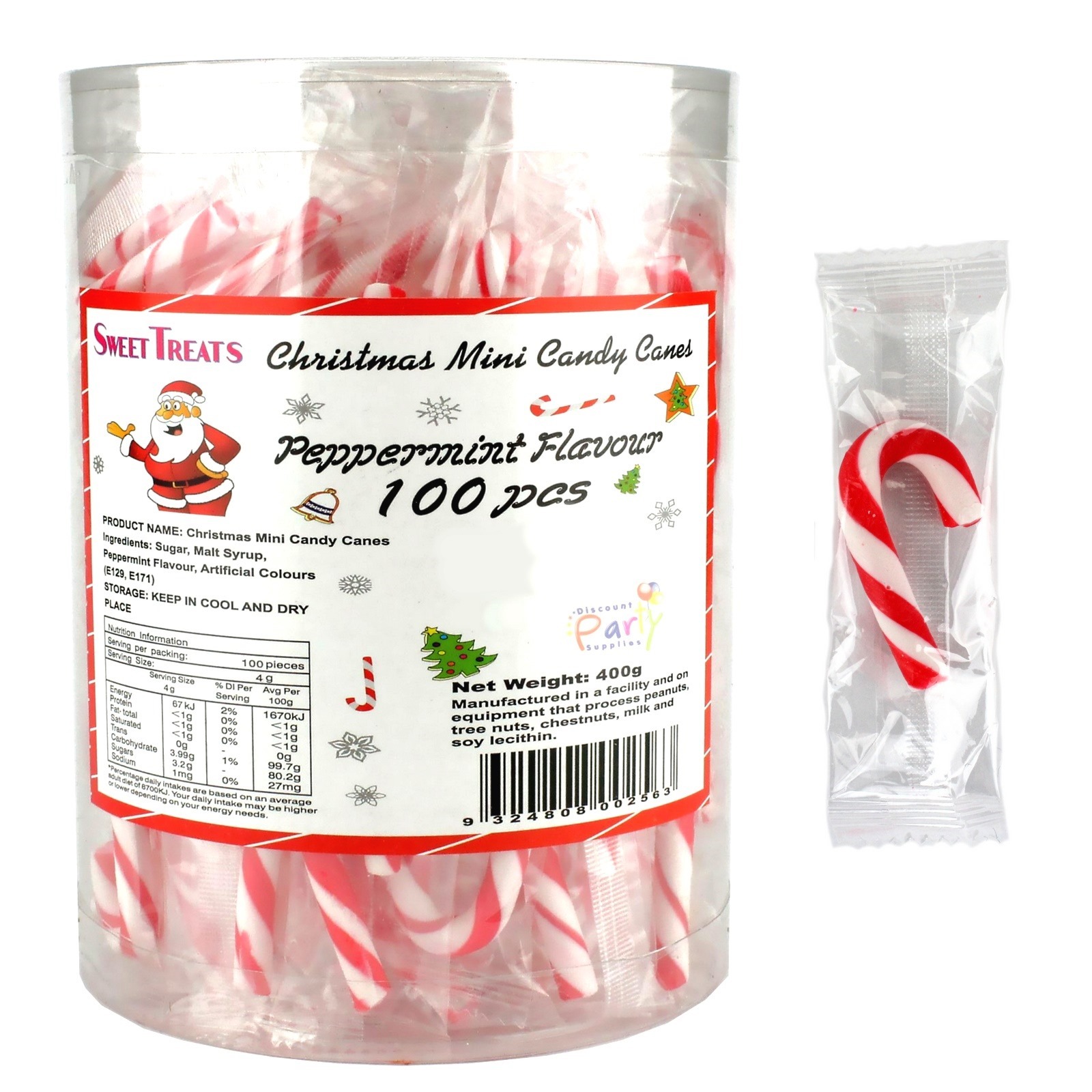 Mini Christmas Candy Canes (Pack of 100)