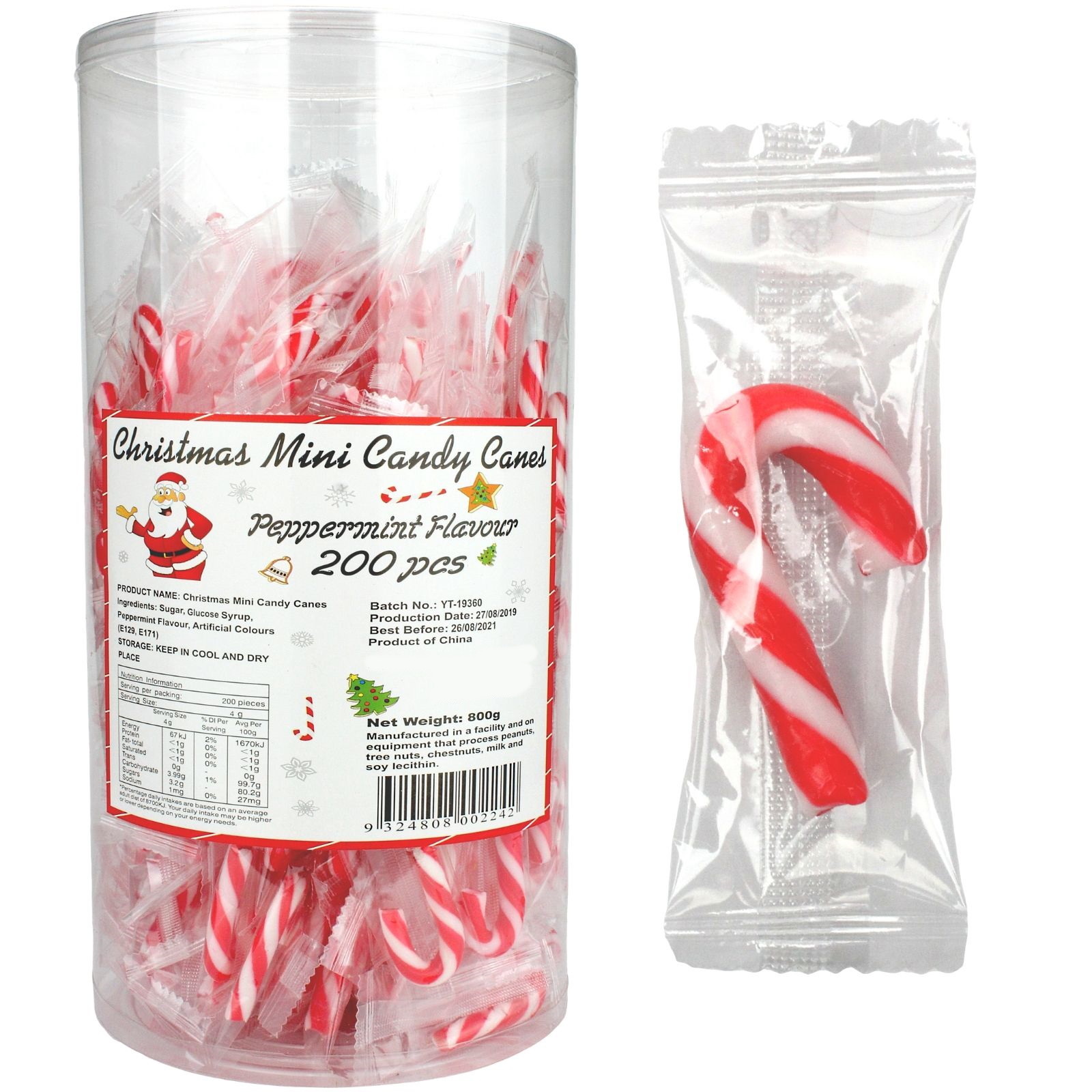 Mini Christmas Candy Canes (Pack of 200)