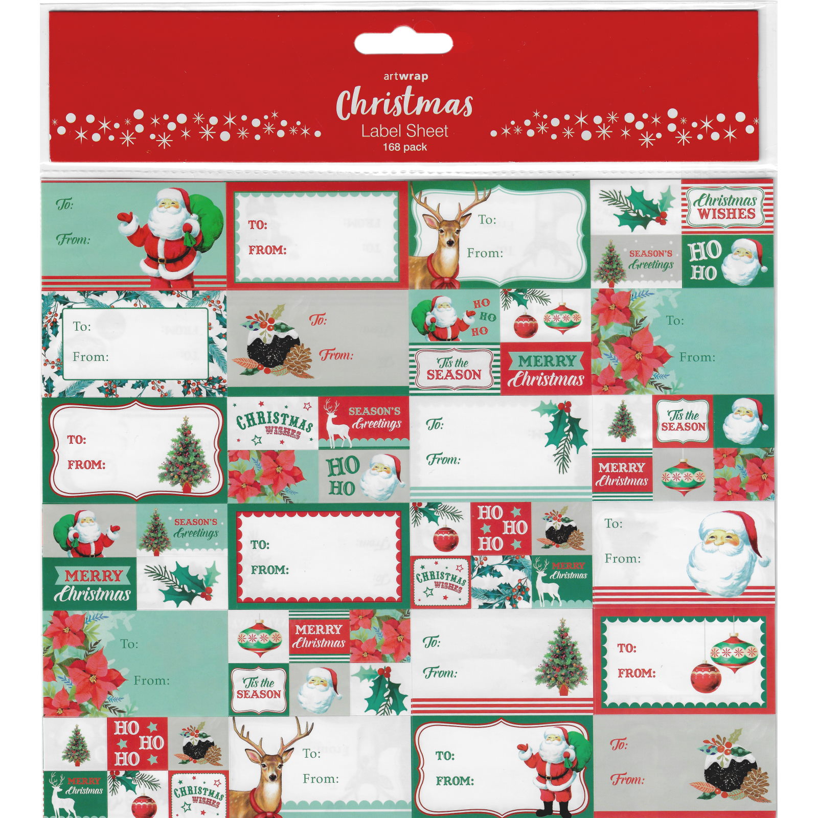Classic Christmas Gift Labels & Stickers (Pack of 168)