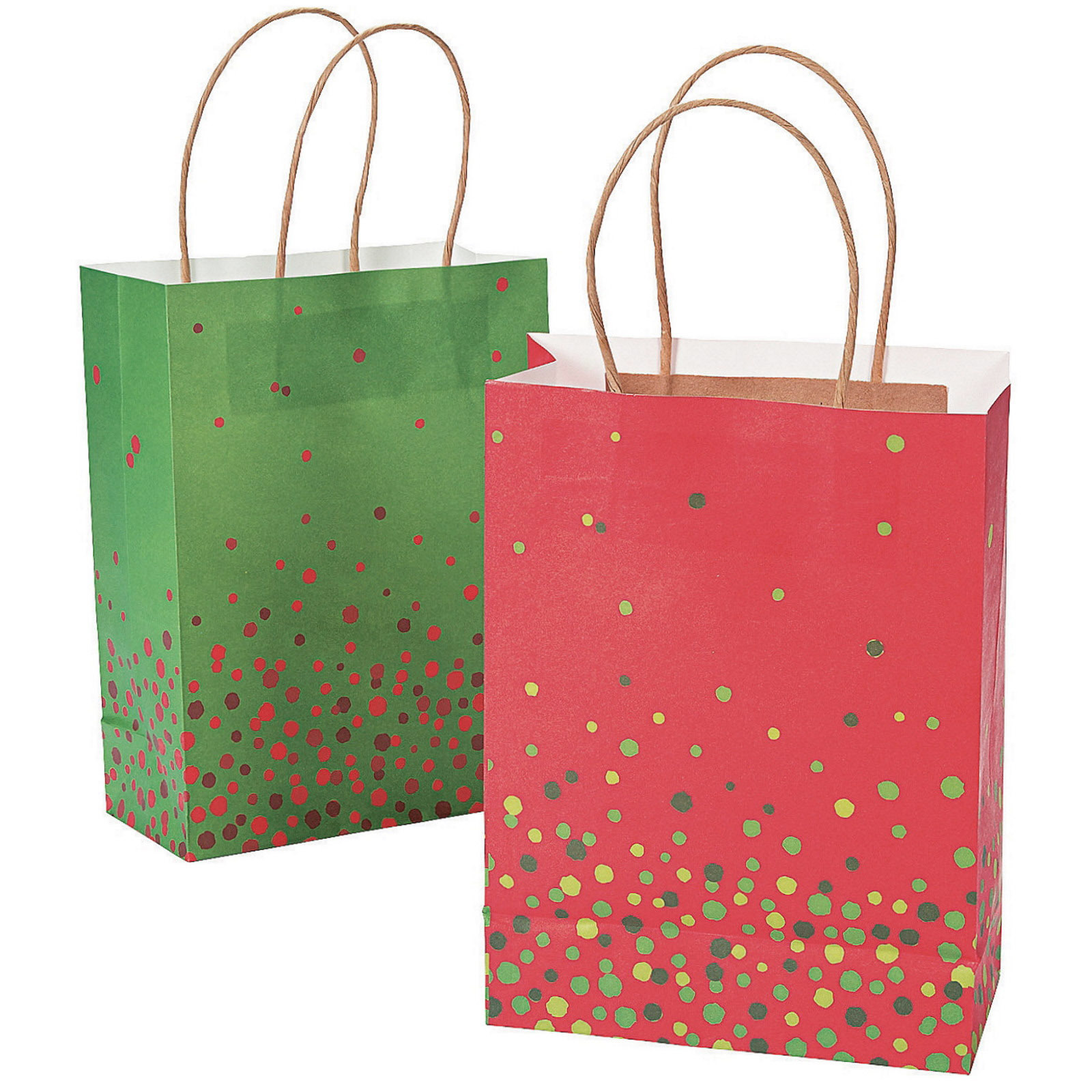  Christmas Confetti Kraft Paper Bags (Pack of 12)