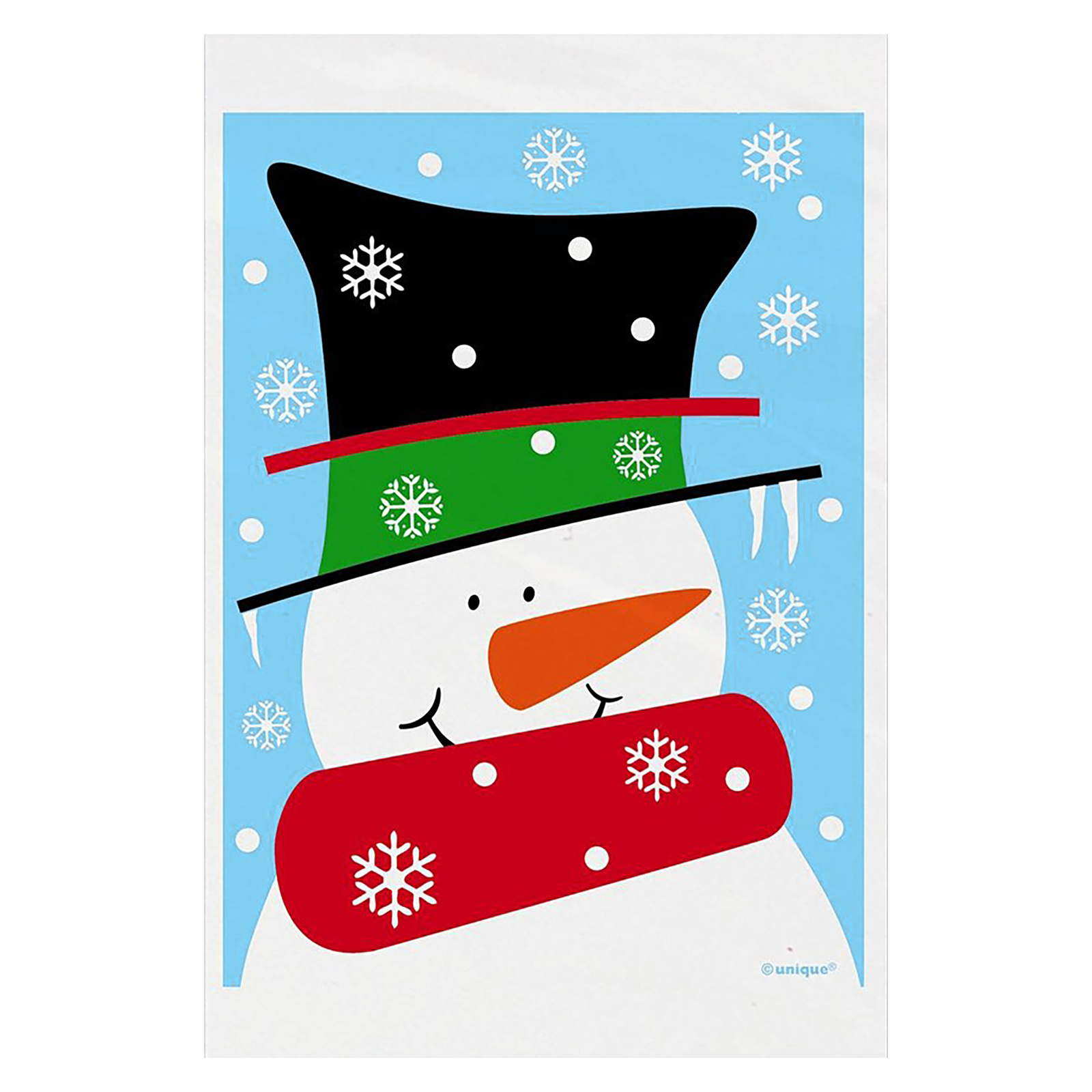 Snowman Buddies Small Plastic Lolly/Treat Bags (Pack of 50)