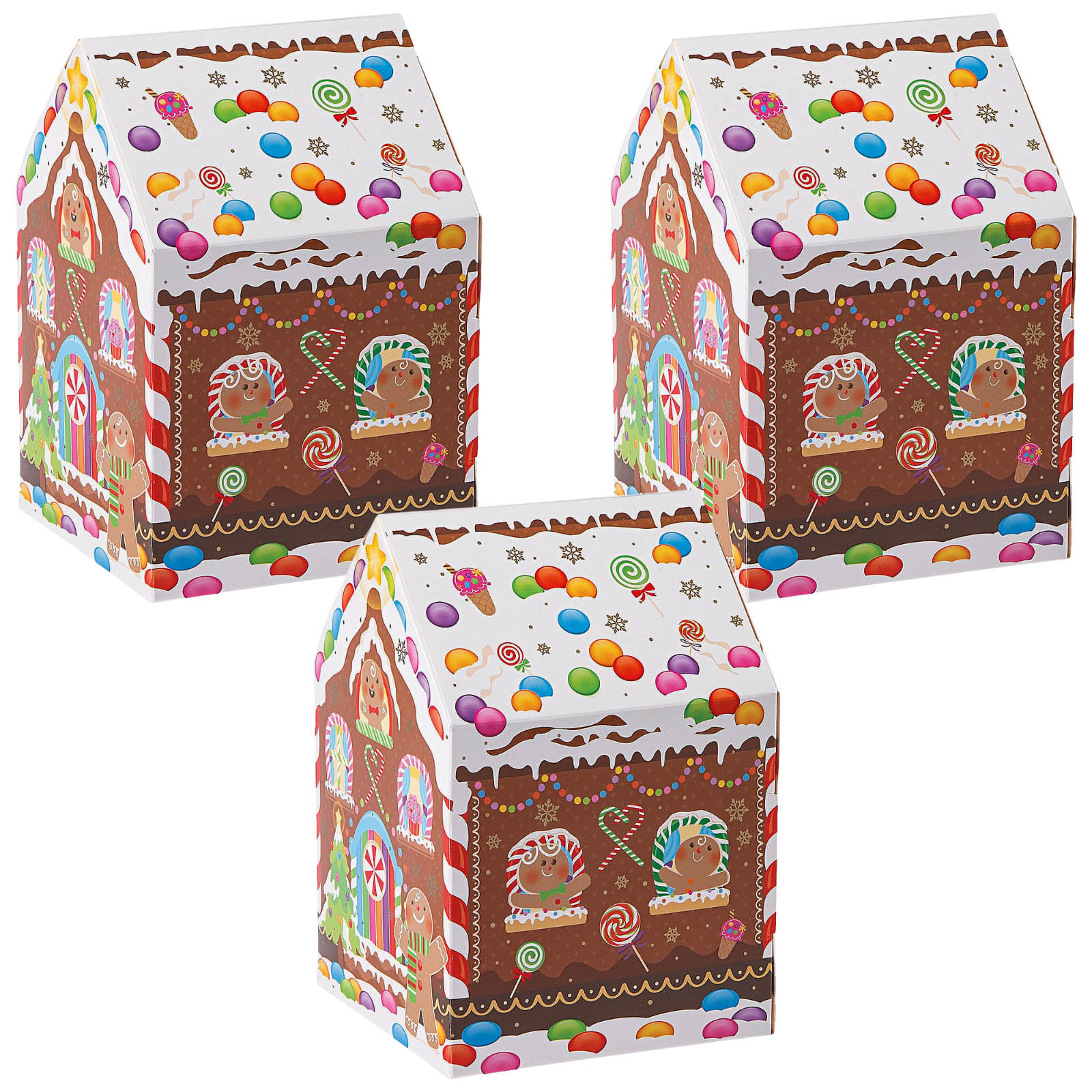 Holiday Gingerbread House Lolly / Treat Boxes (Pack of 12)