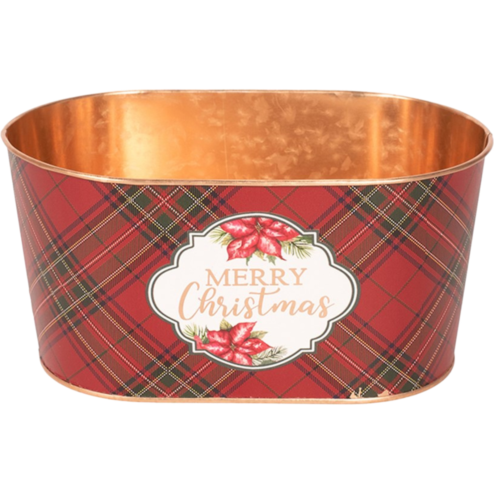 Medium Christmas Metal Planter