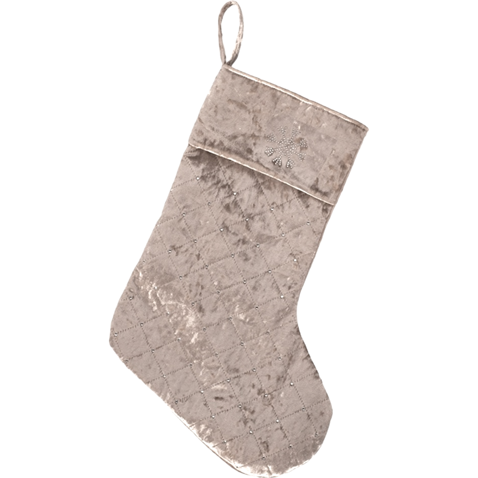 Champagne Velour Christmas Stocking 