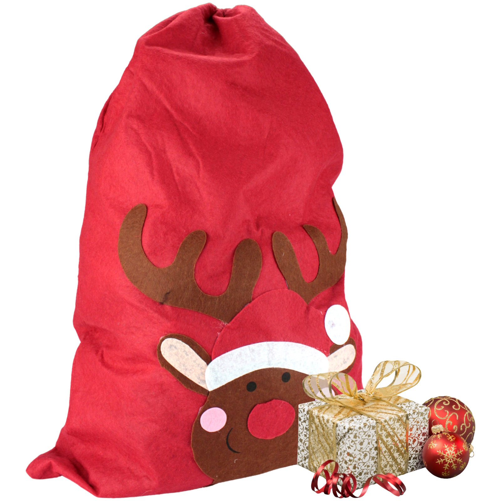 Felt Rudolph The Red Nose Reindeer Gift Sack (70cm)