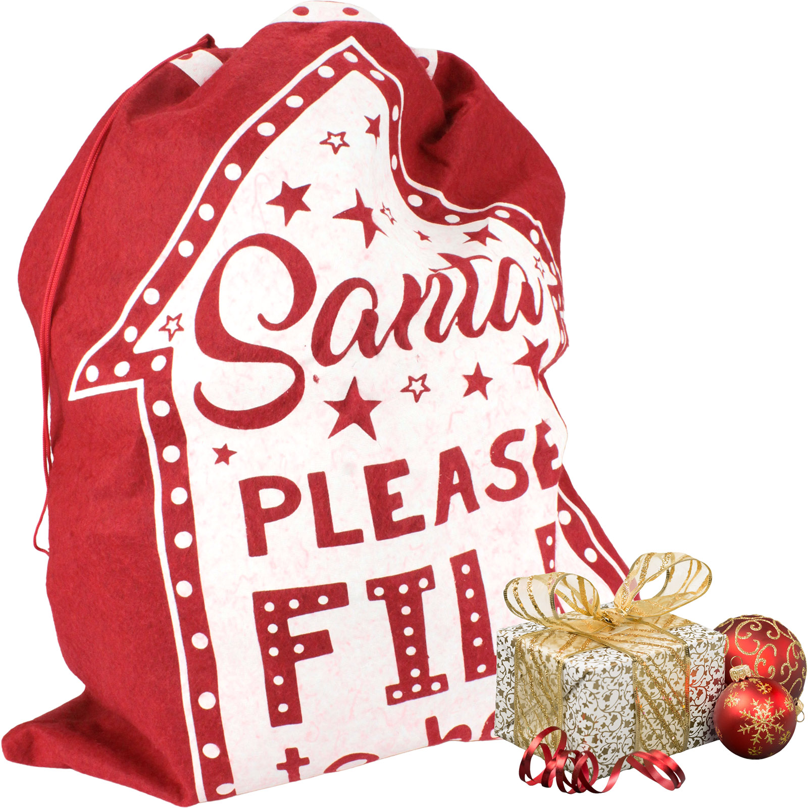 Santa Please Fill To Here Gift Sack 60cm