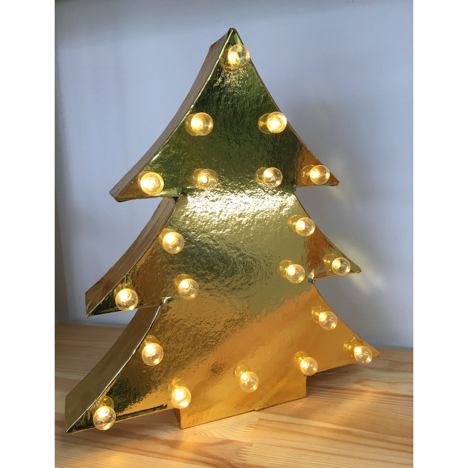 3D Gold Christmas Tree Light