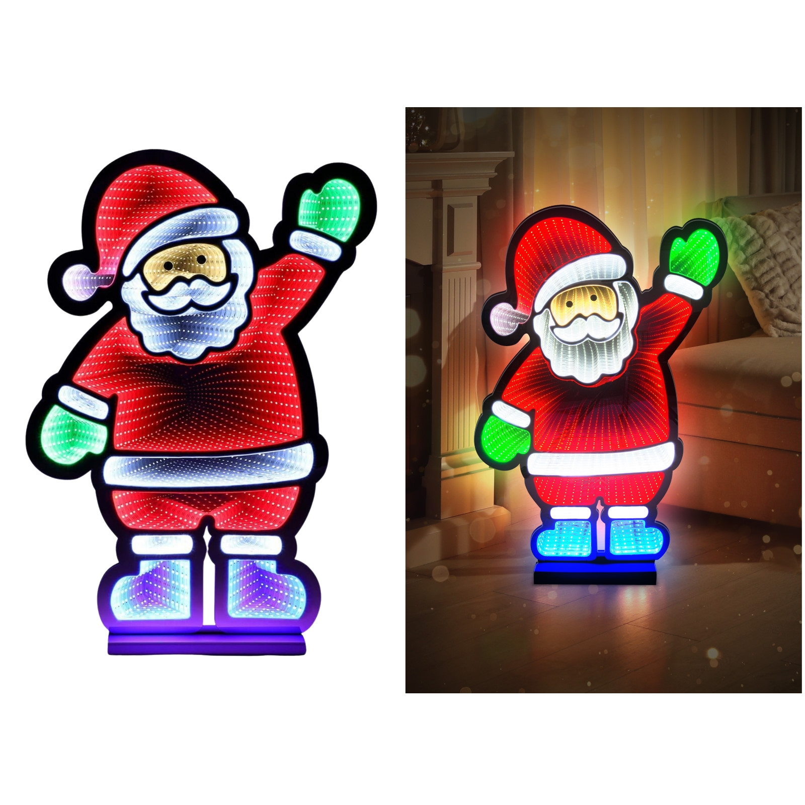 Infinity Santa LED Christmas Light With Base 56cm