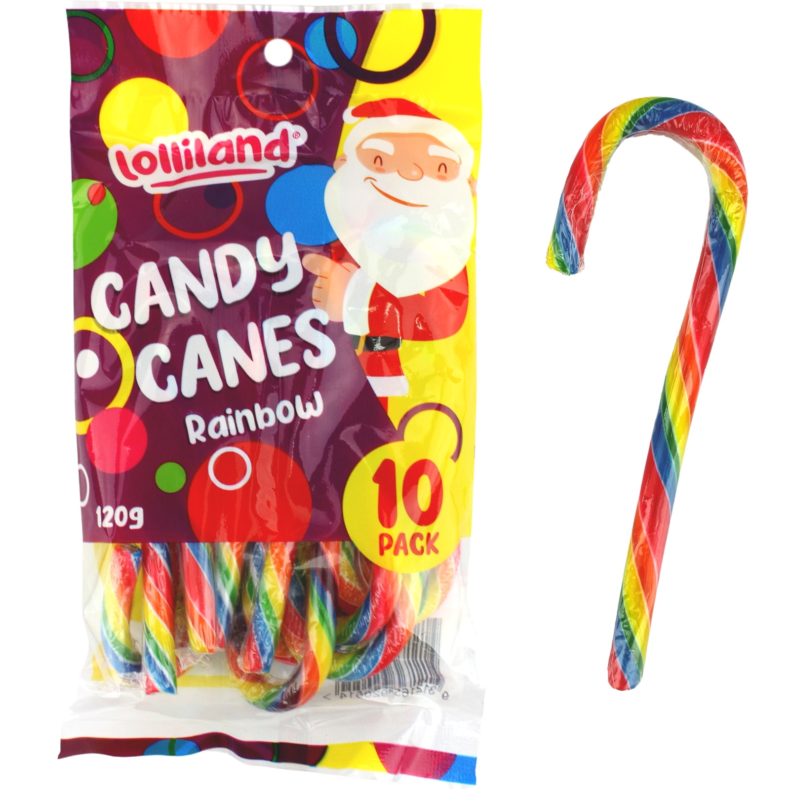 Rainbow Christmas Candy Canes (Pack of 10)