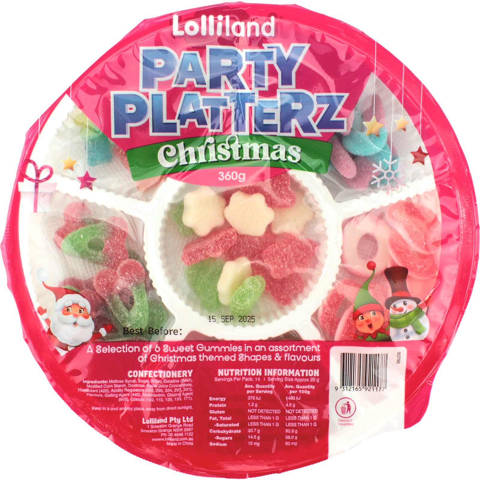 Christmas Lolly Party Platter (360g Tray)
