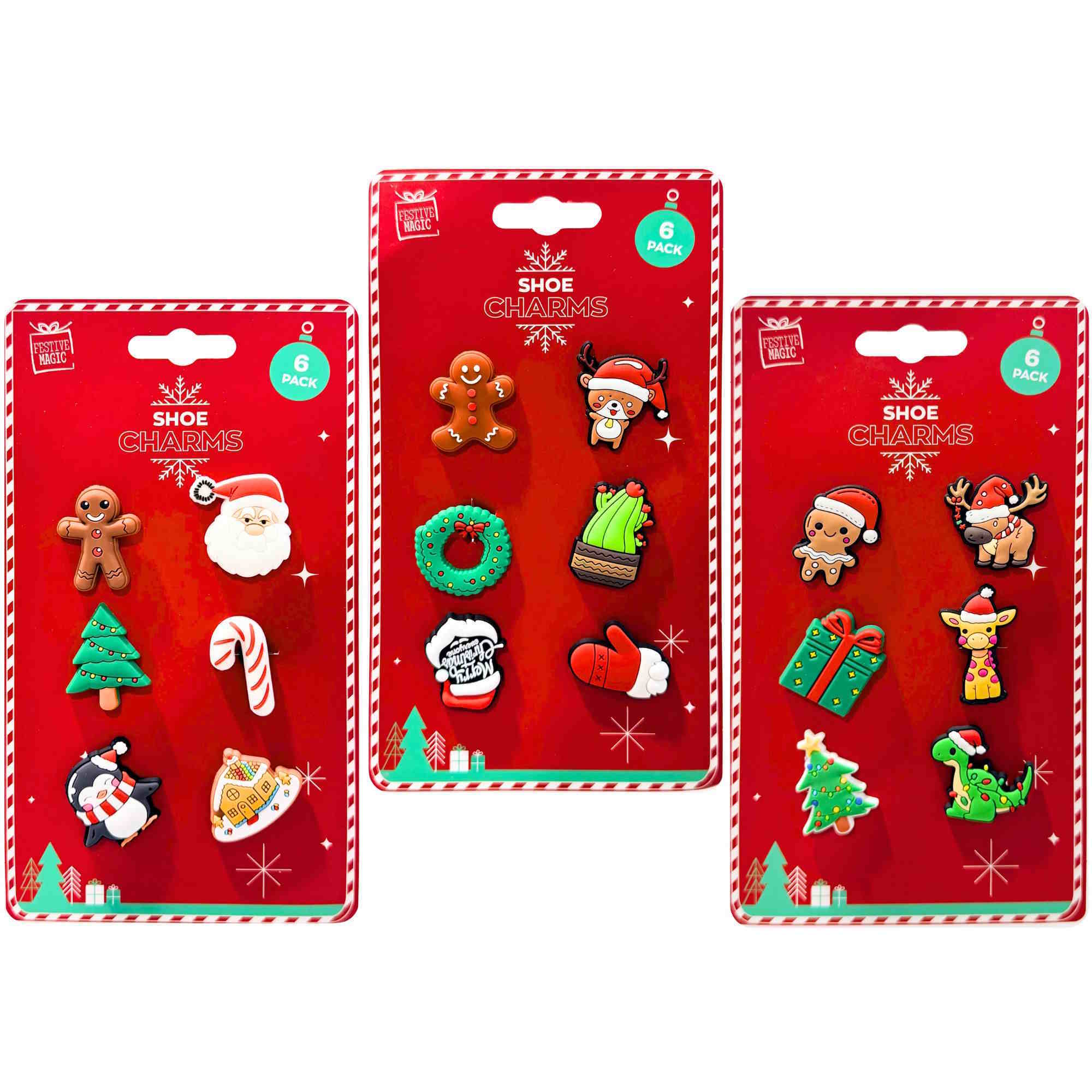 Assorted Christmas Shoe Charms (Pack of 6)