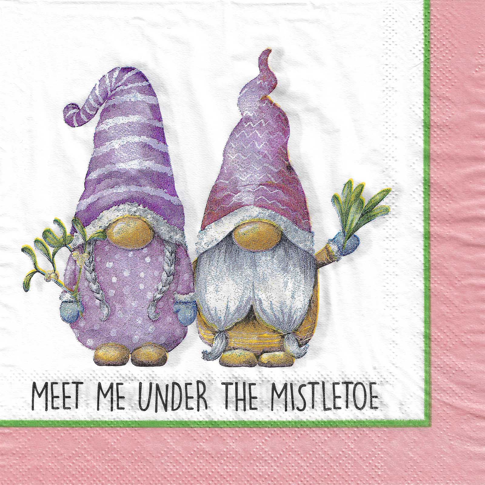 Mistletoe Mischief Gnomes Large Napkins / Serviettes (Pack of 20)