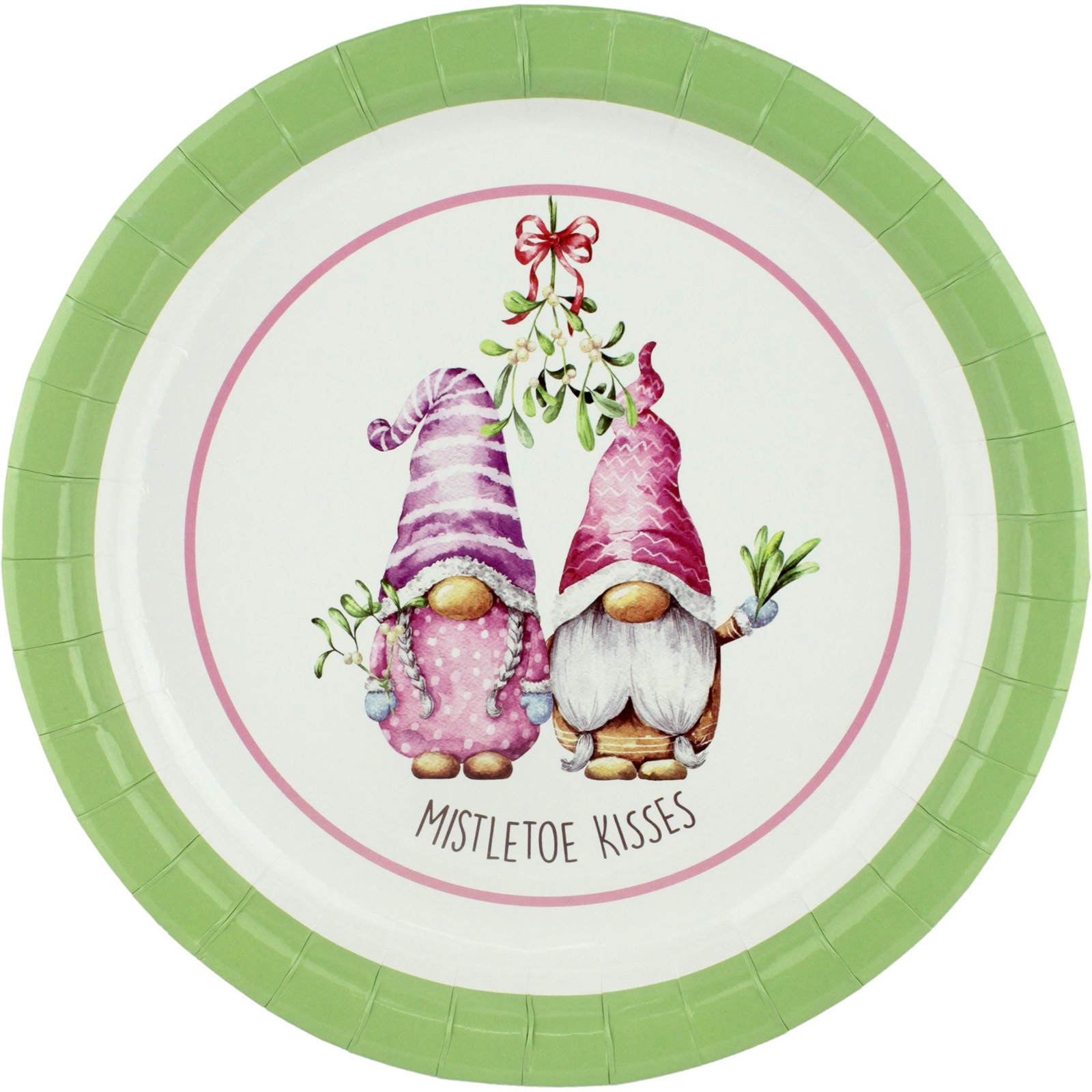 Mistletoe Mischief Gnomes Large Paper Plates (Pack of 10)