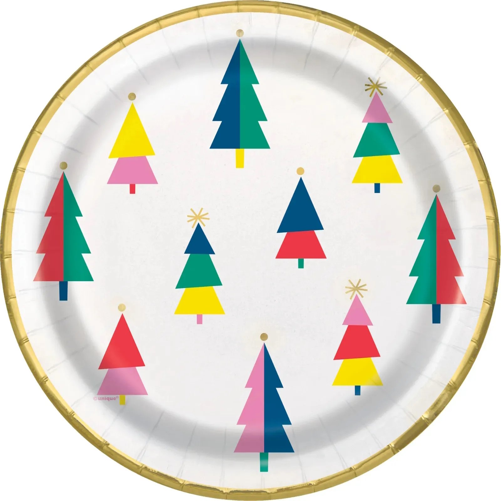 Vibrant Christmas Large Paper Plates (Pack of 8)