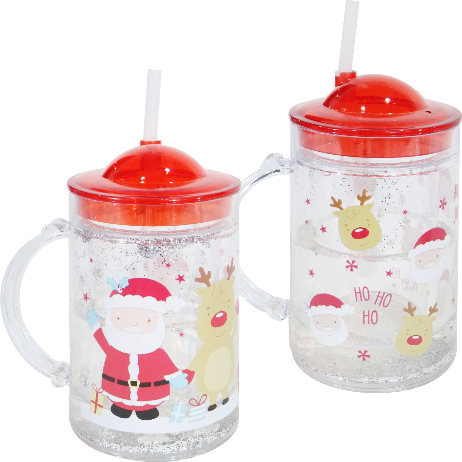 Snow Globe Christmas Novelty Sippy Cup With Straw (1 Only) 