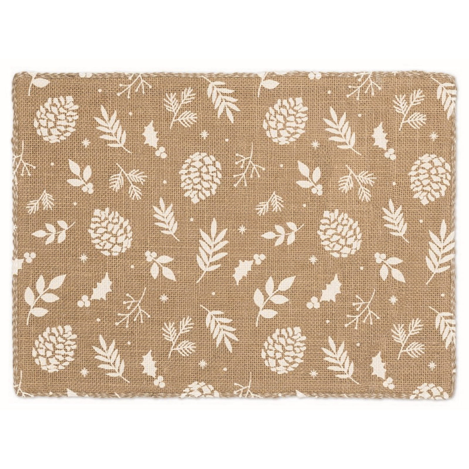 Natural Botanical Christmas Hessian Placemats (Pack of 4)