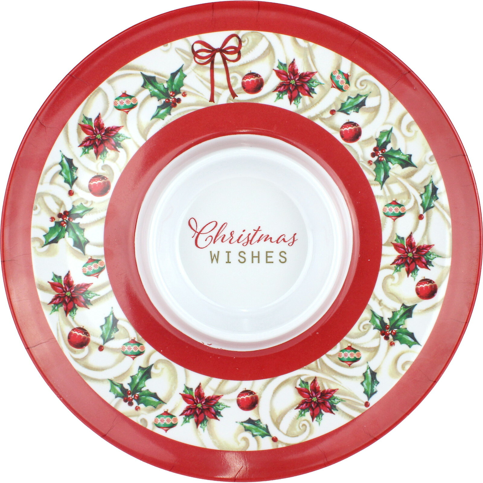 Traditional Christmas Chip & Dip Melamine Platter 