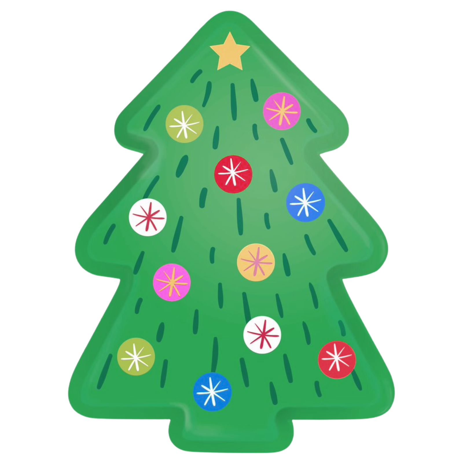 Plastic Festive Christmas Tree Platter