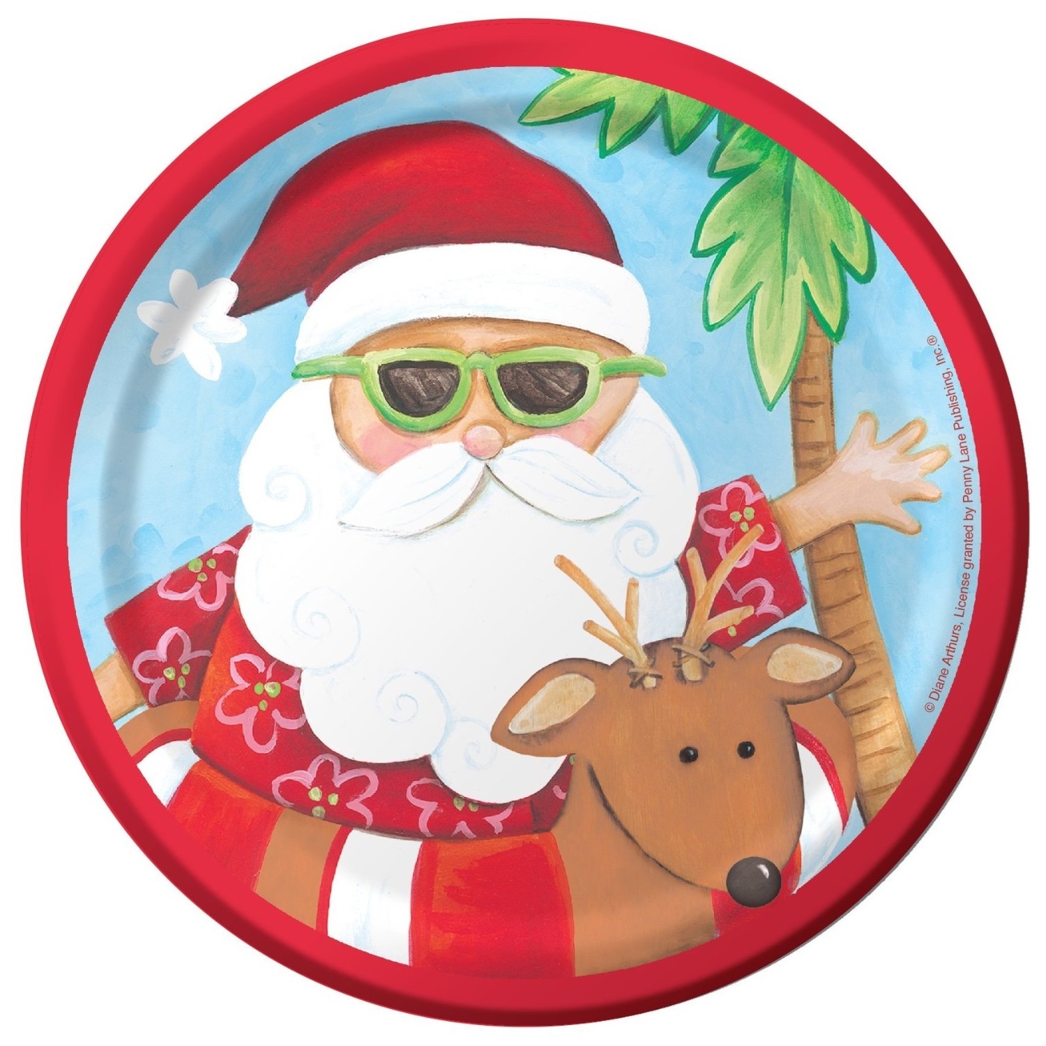 Santa's Holiday Small Paper Plates (Pack of 8)