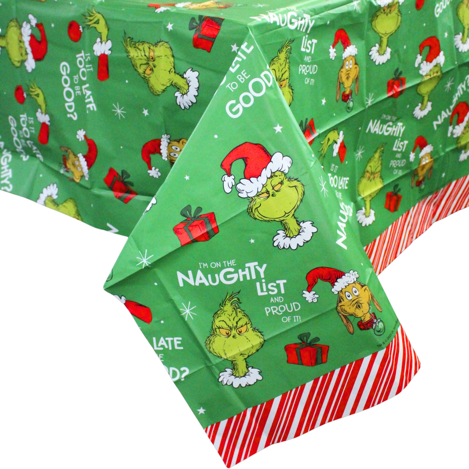 Dr. Seuss The Grinch Christmas Paper Tablecloth 2.7m