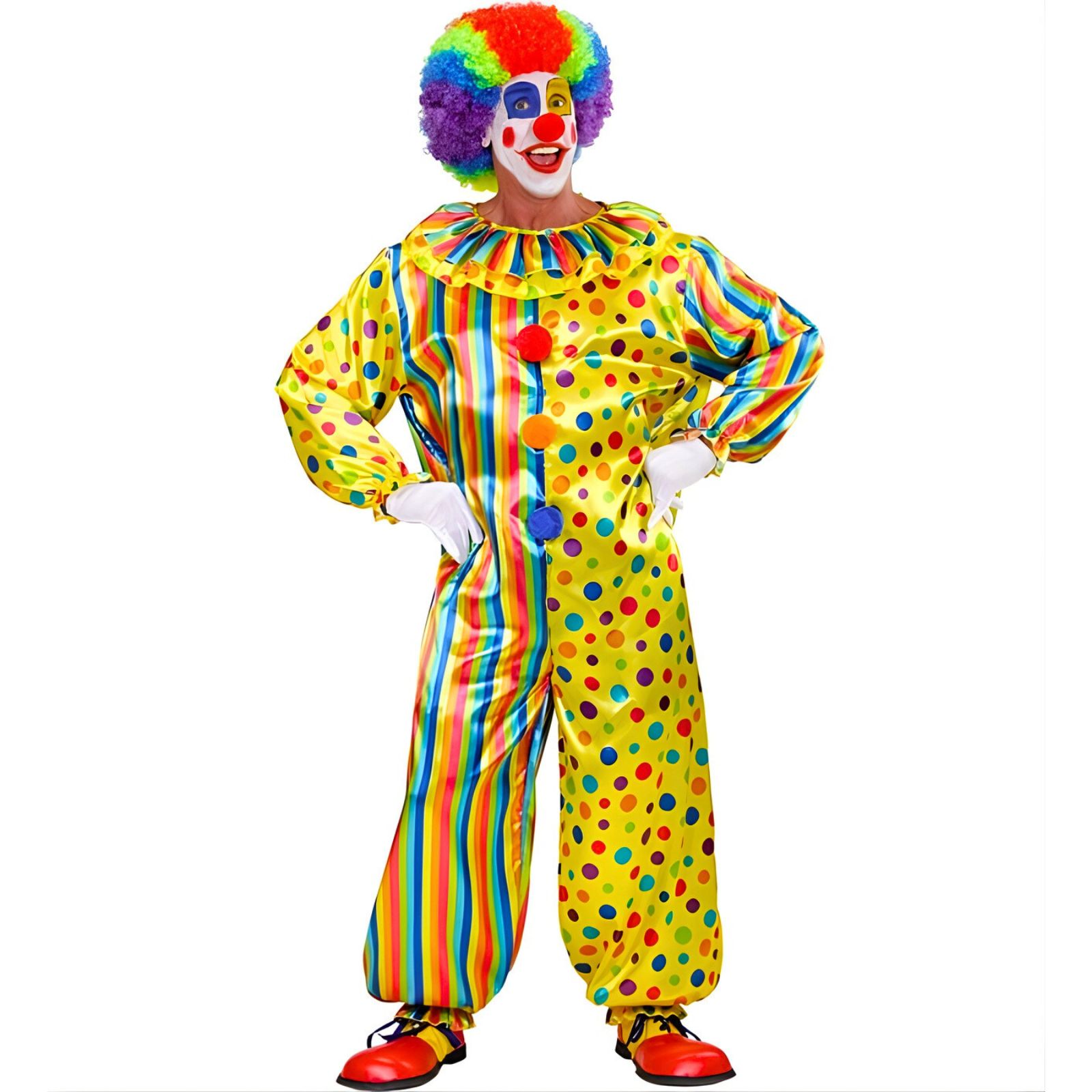 Adult Spots and Stripes Clown Costume 2X-Large