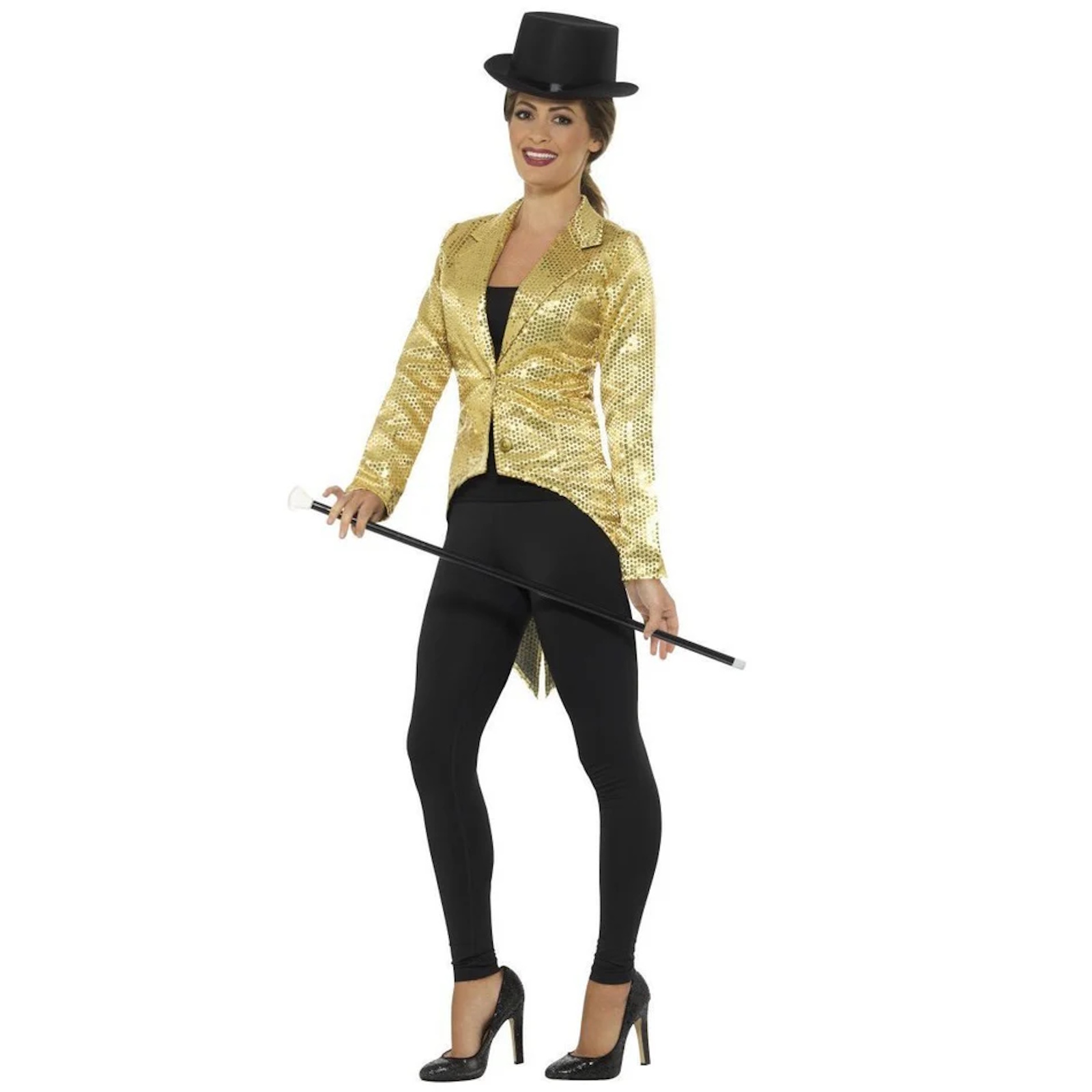 Gold Sequin Tailcoat Jacket Women's Costume 