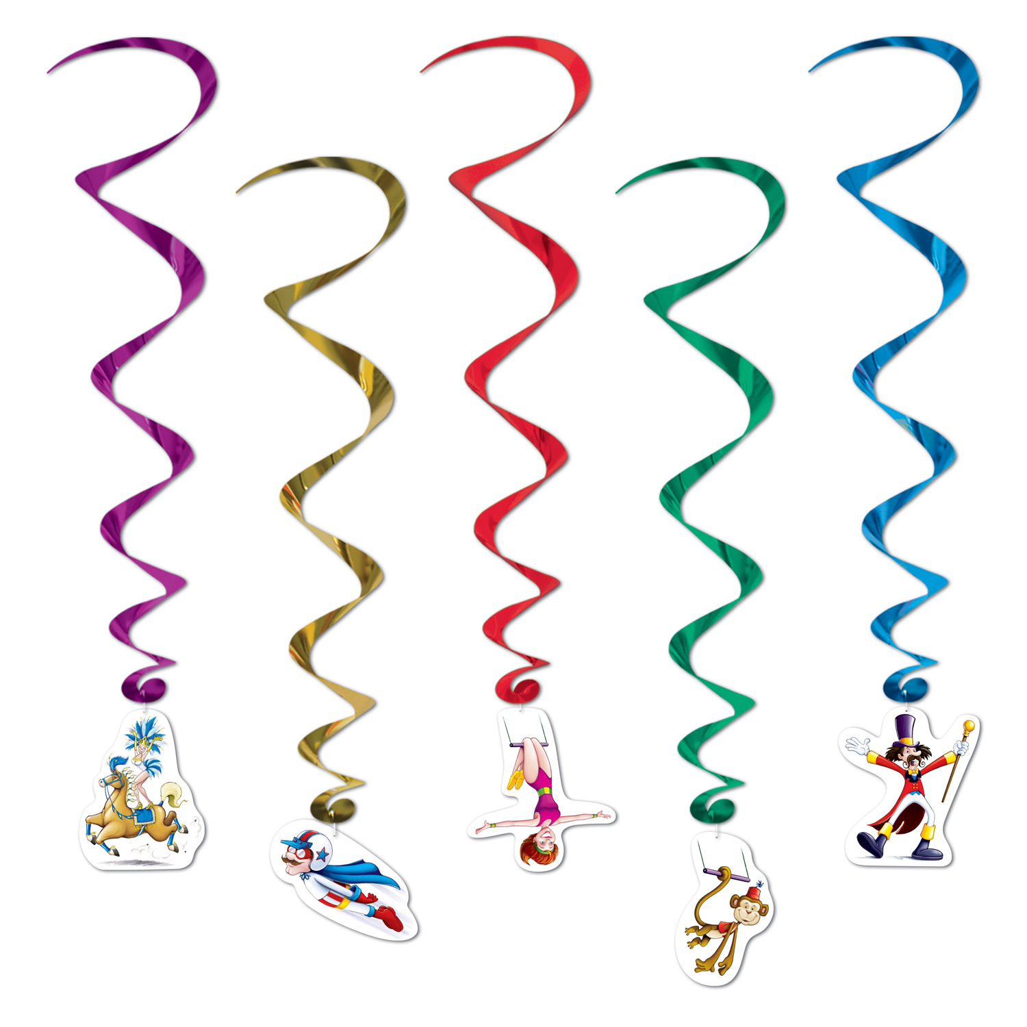 Circus Swirl Decorations (Pack of 5)