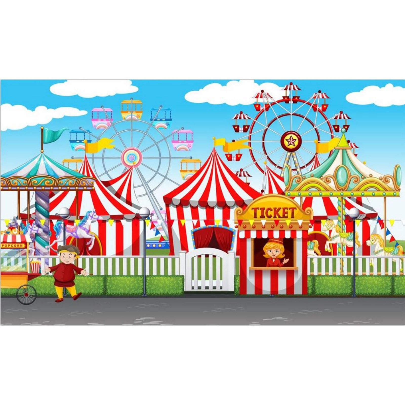 Circus Carnival Large Fabric Backdrop